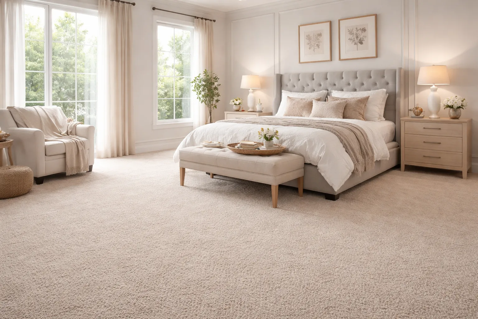 Bedroom with luxury carpet