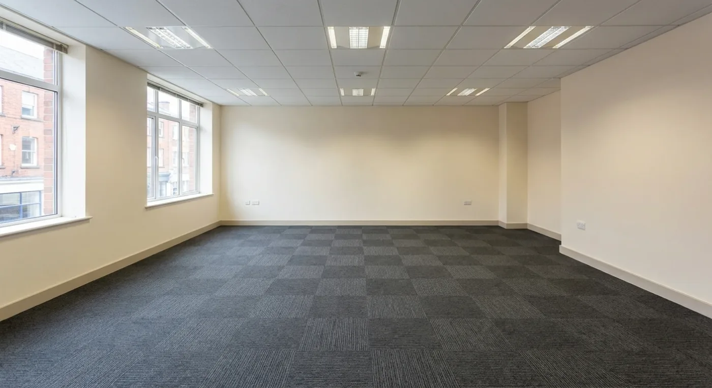 Carpet tiles in office