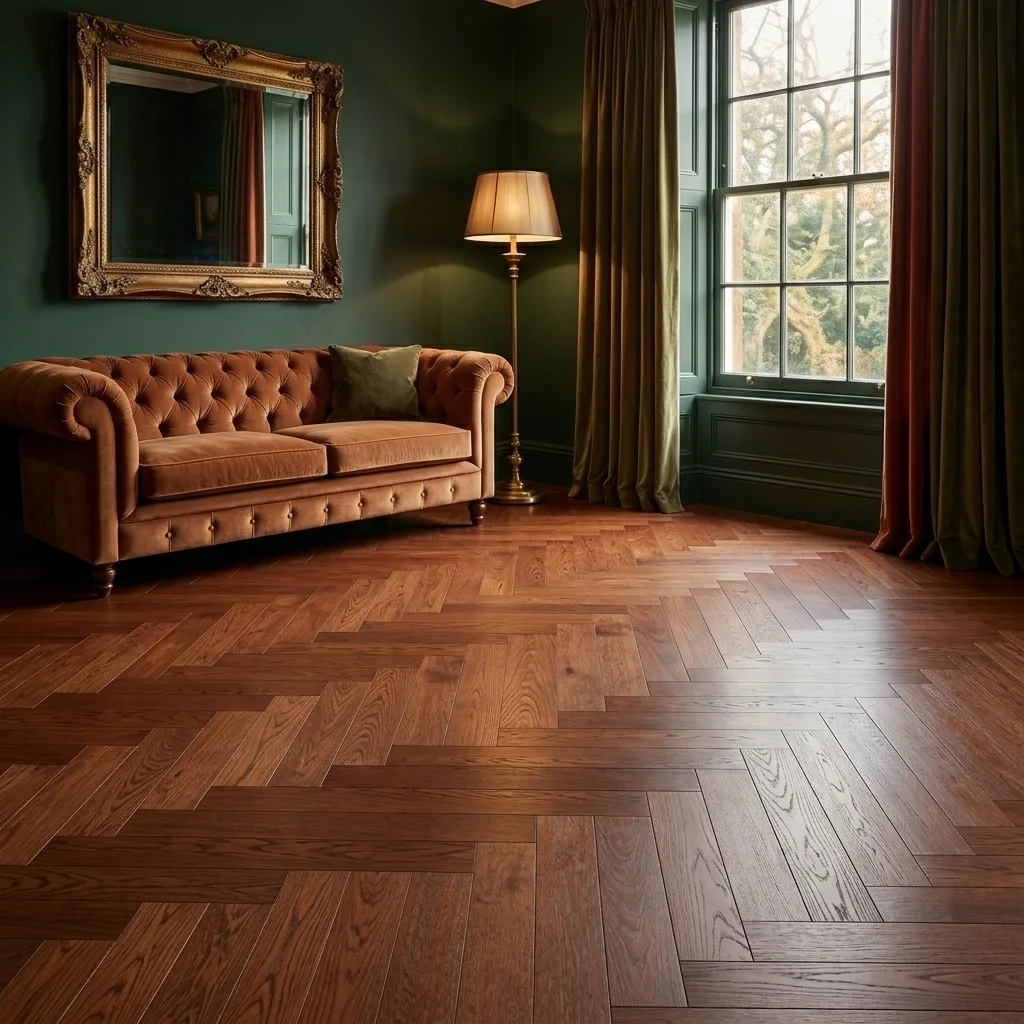 Chene 14mm Herringbone Brushed Double Smoke