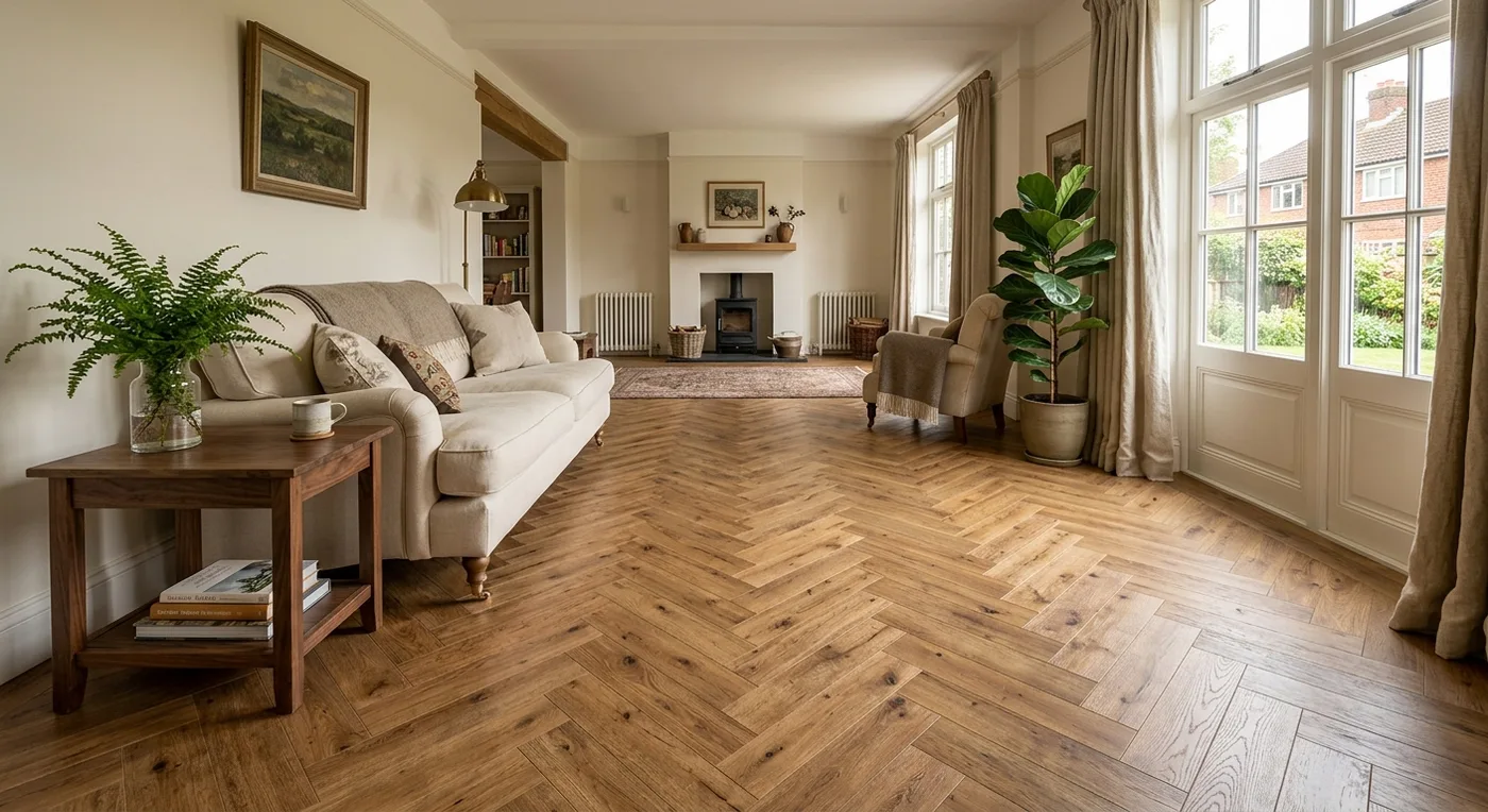 BerryAlloc Zenn Porto Glue Down Herringbone flooring