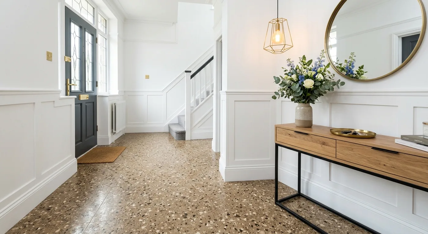 Polyflor Camaro Goldstone Micro Terrazzo LVT flooring