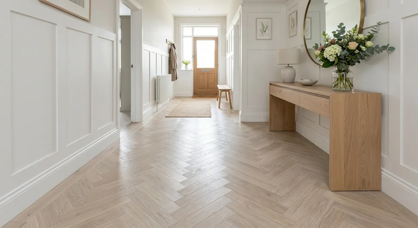 Polyflor Camaro Waterside Oak Parquet LVT flooring
