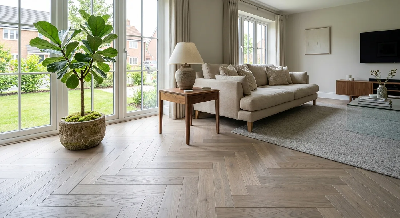 Pearl Grey Oak Herringbone