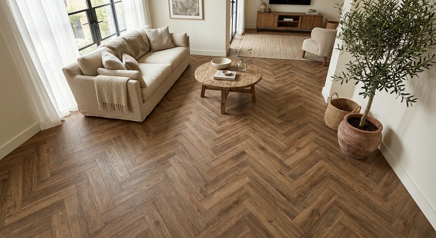 Textures Aged Oak Herringbone flooring