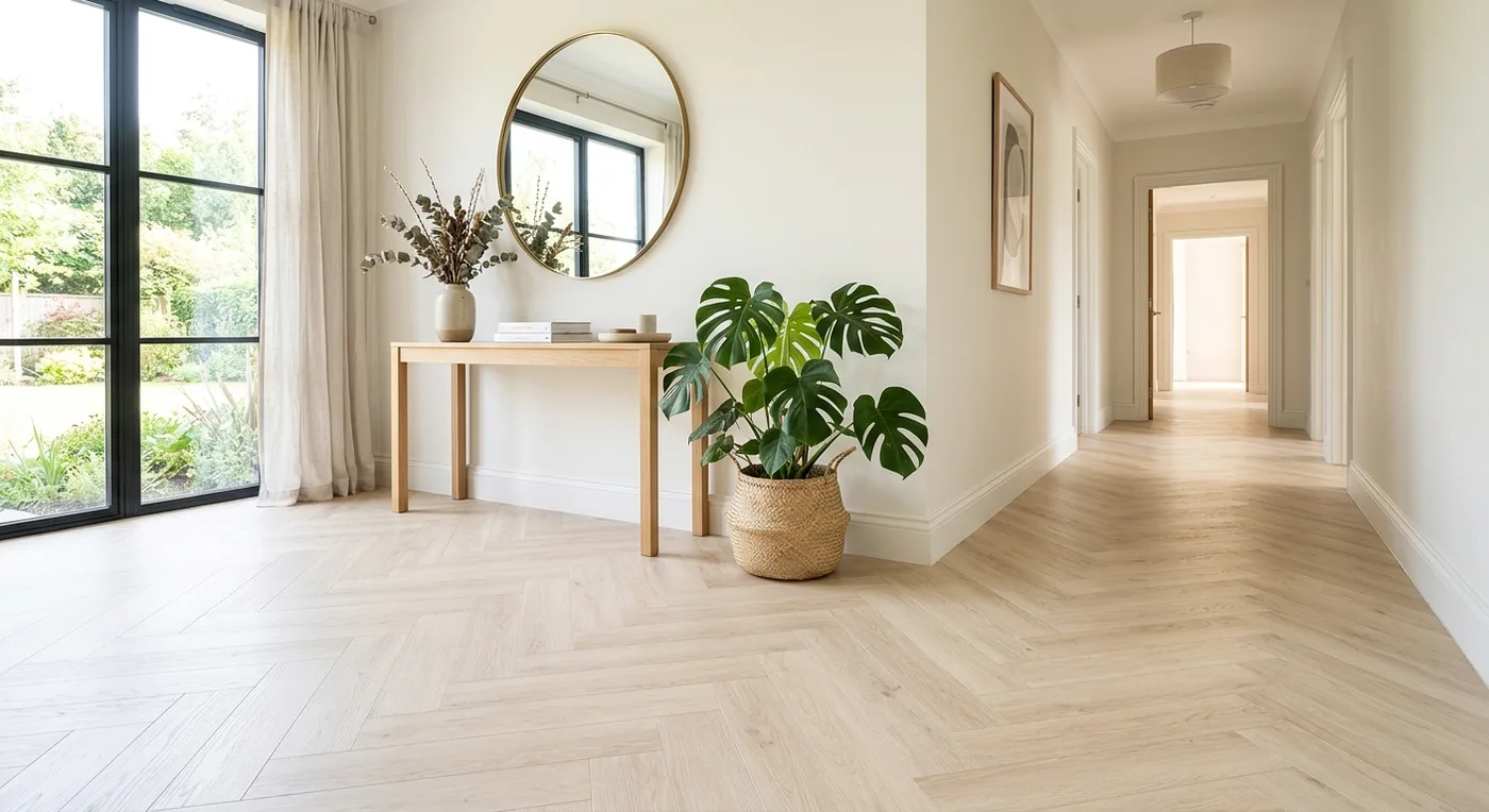 Textures Blonde Oak Herringbone flooring