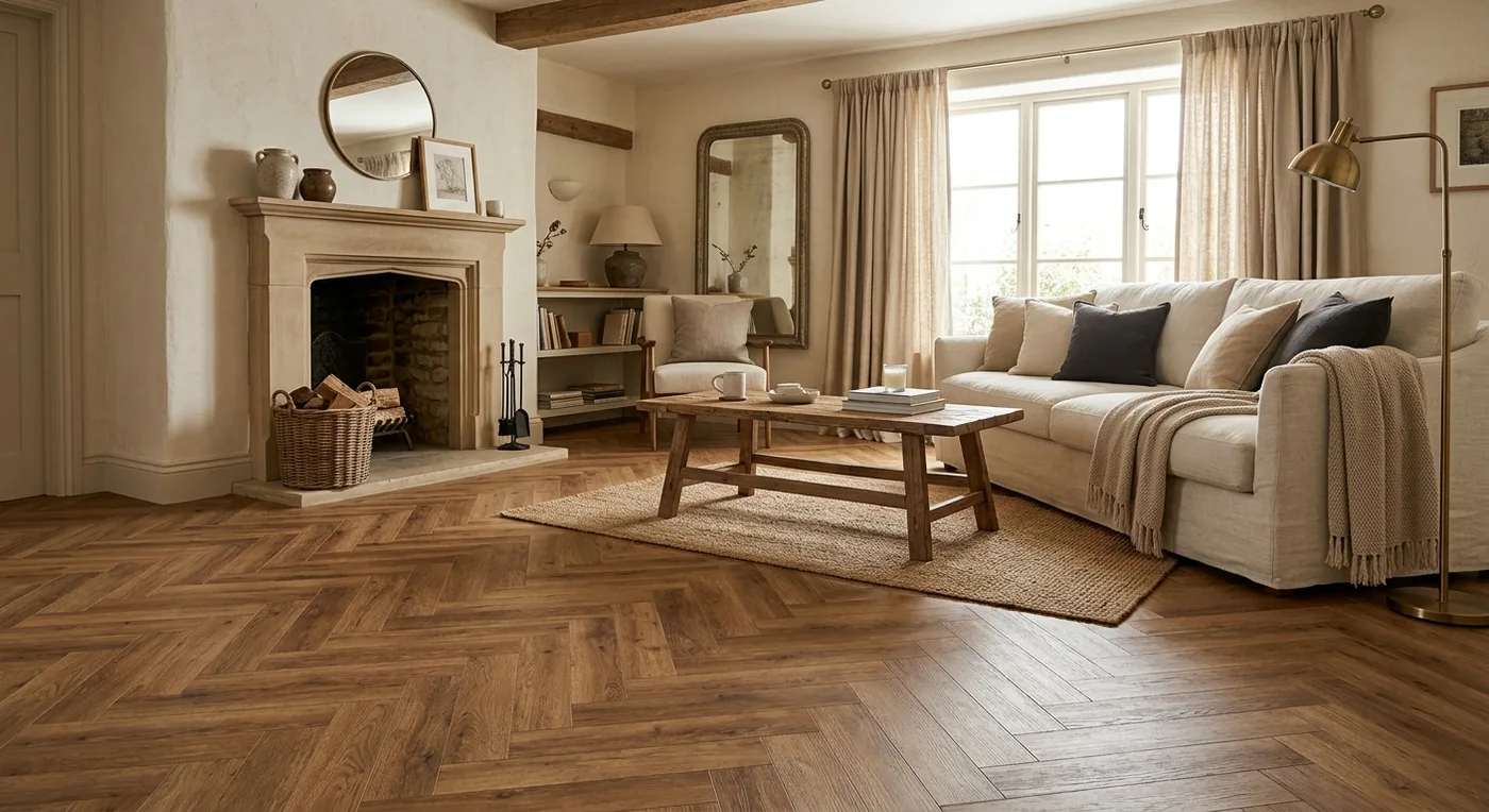 Textures Cottage Oak Herringbone flooring