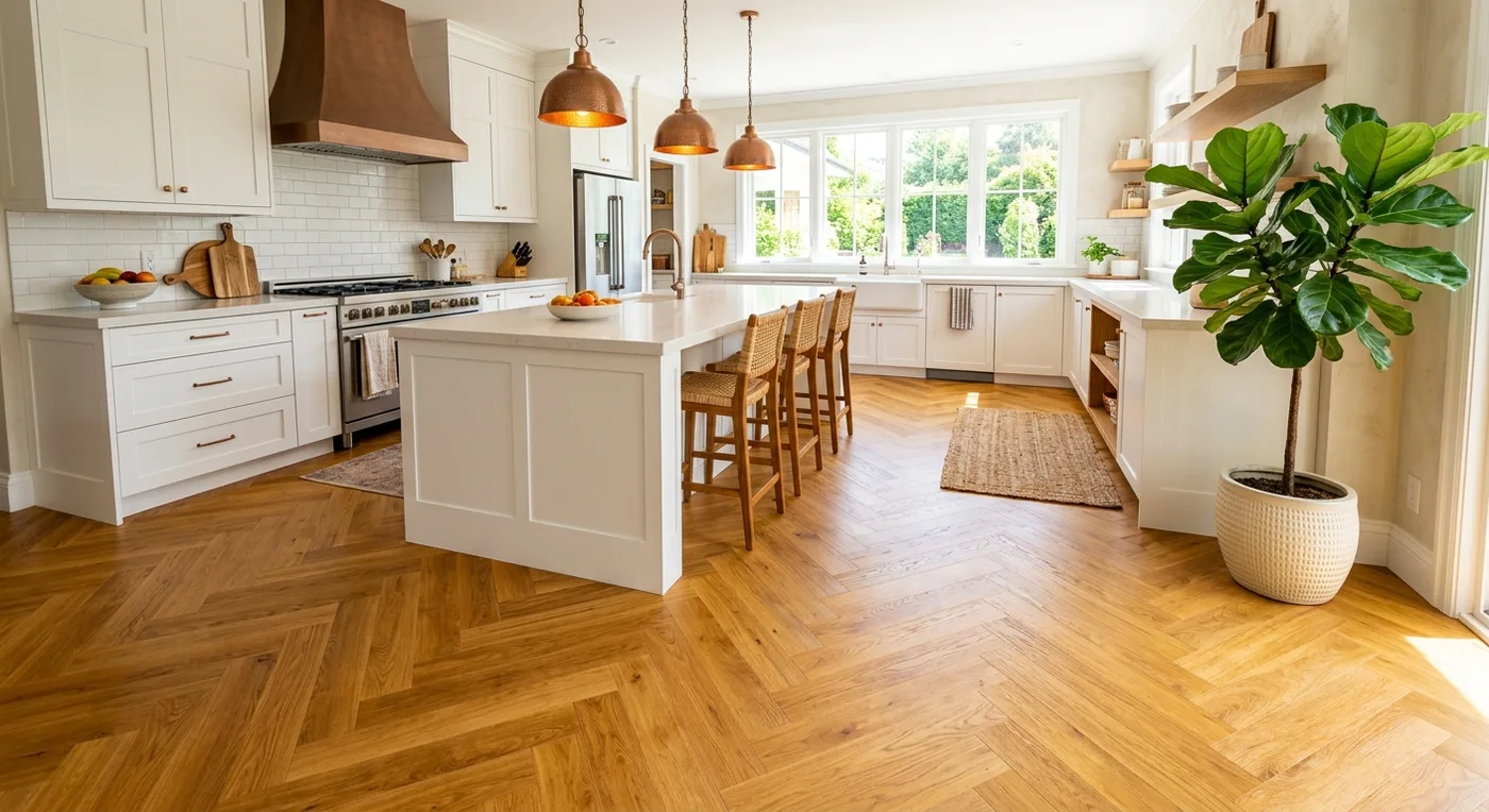 Textures Honey Oak Herringbone flooring