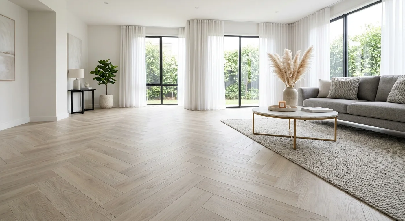 Textures Light Oak Herringbone flooring