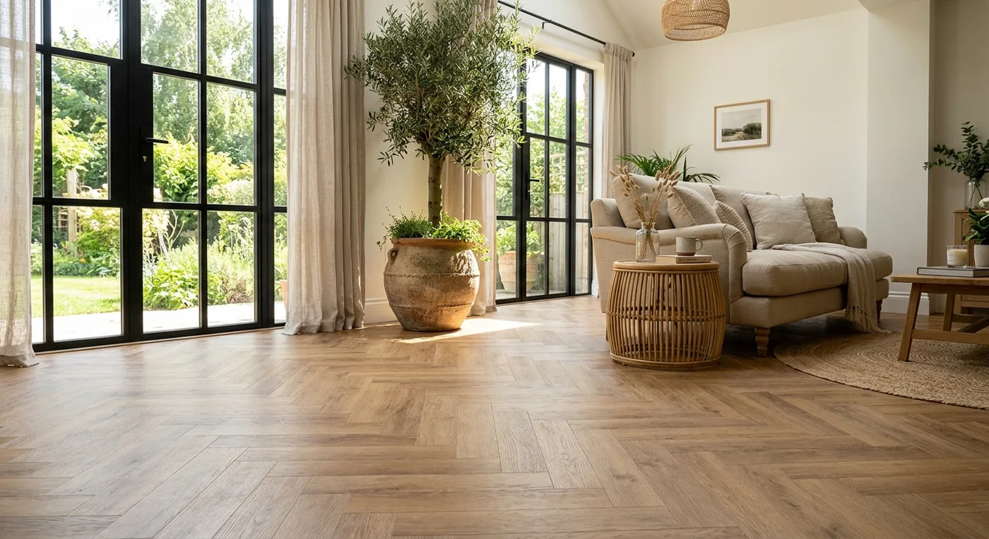 Textures Summer Oak Herringbone flooring
