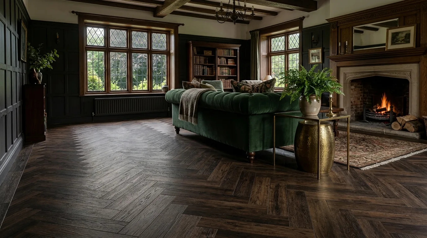 Textures Tudor Oak Herringbone flooring