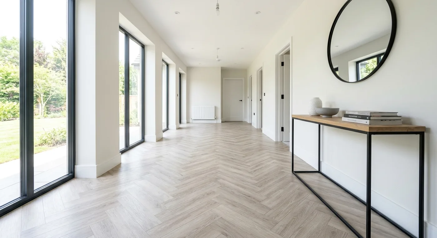 Textures Washed Oak Herringbone flooring