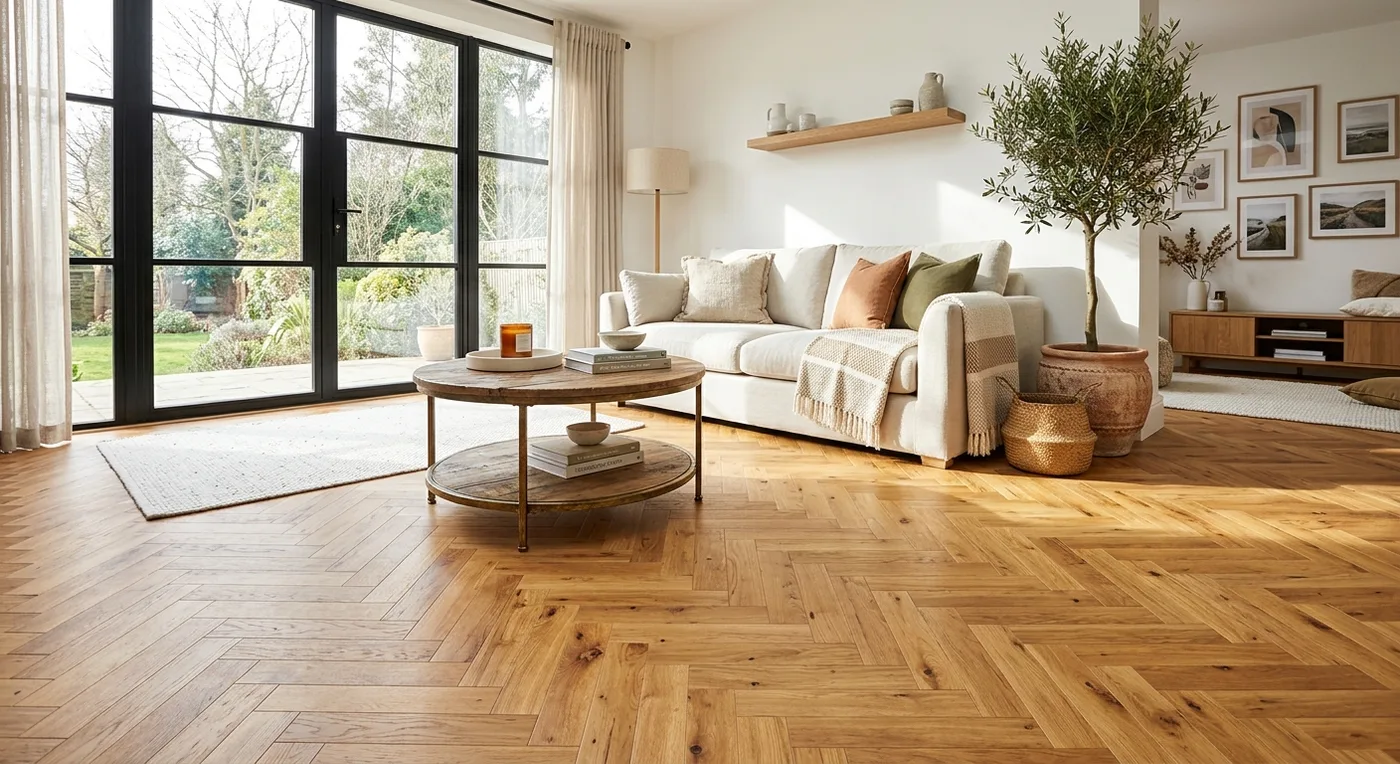 Textures TH01 Sycamore Herringbone flooring