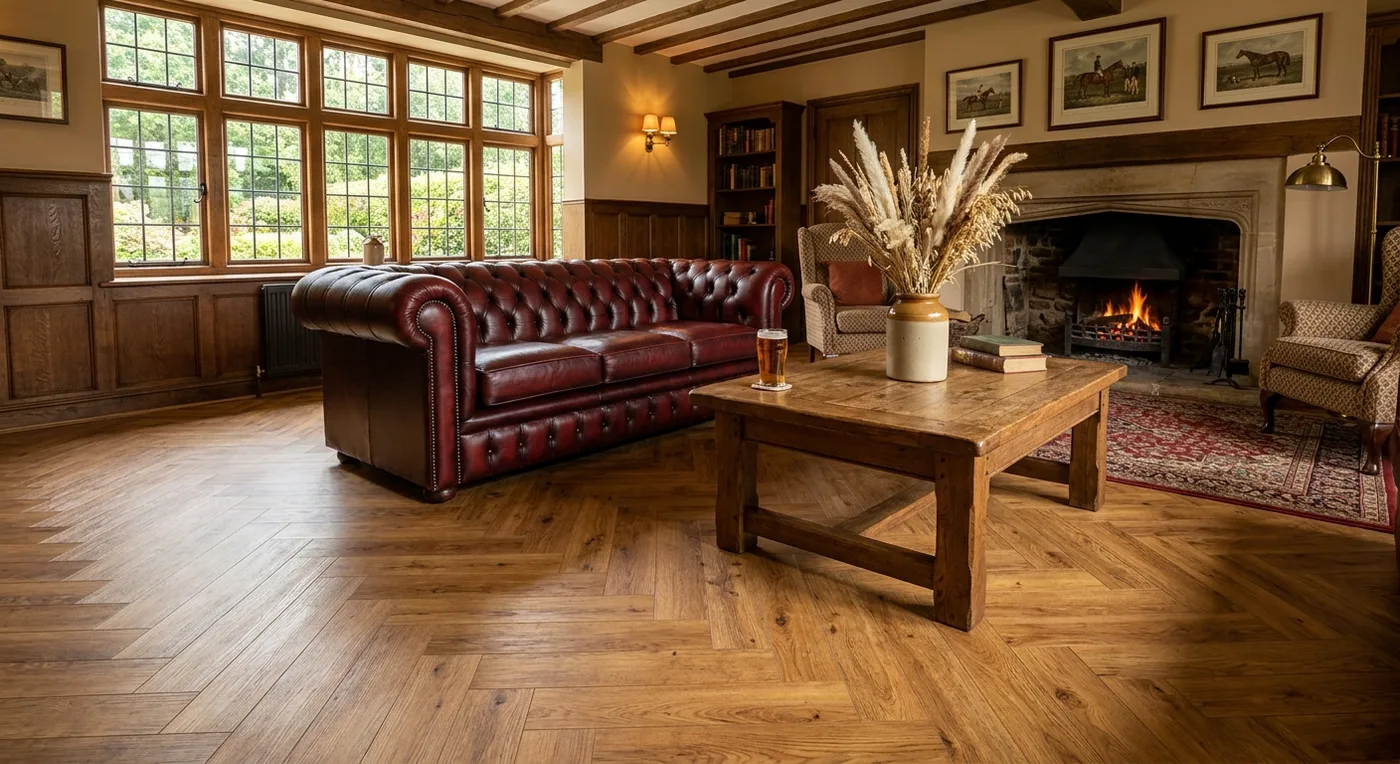 Textures TH02 Old English Oak Herringbone flooring