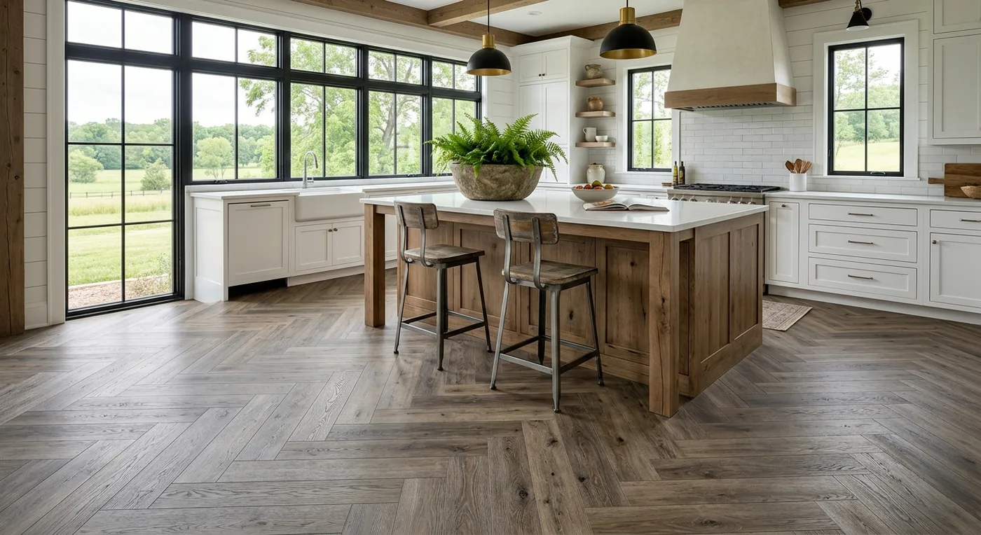 Textures TH05 Weathered Oak Herringbone flooring