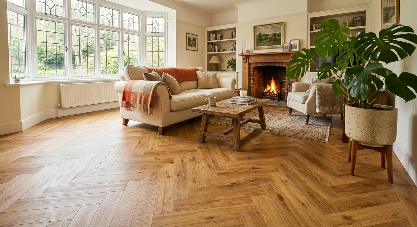 Textures TH07 Honey Oak Herringbone flooring