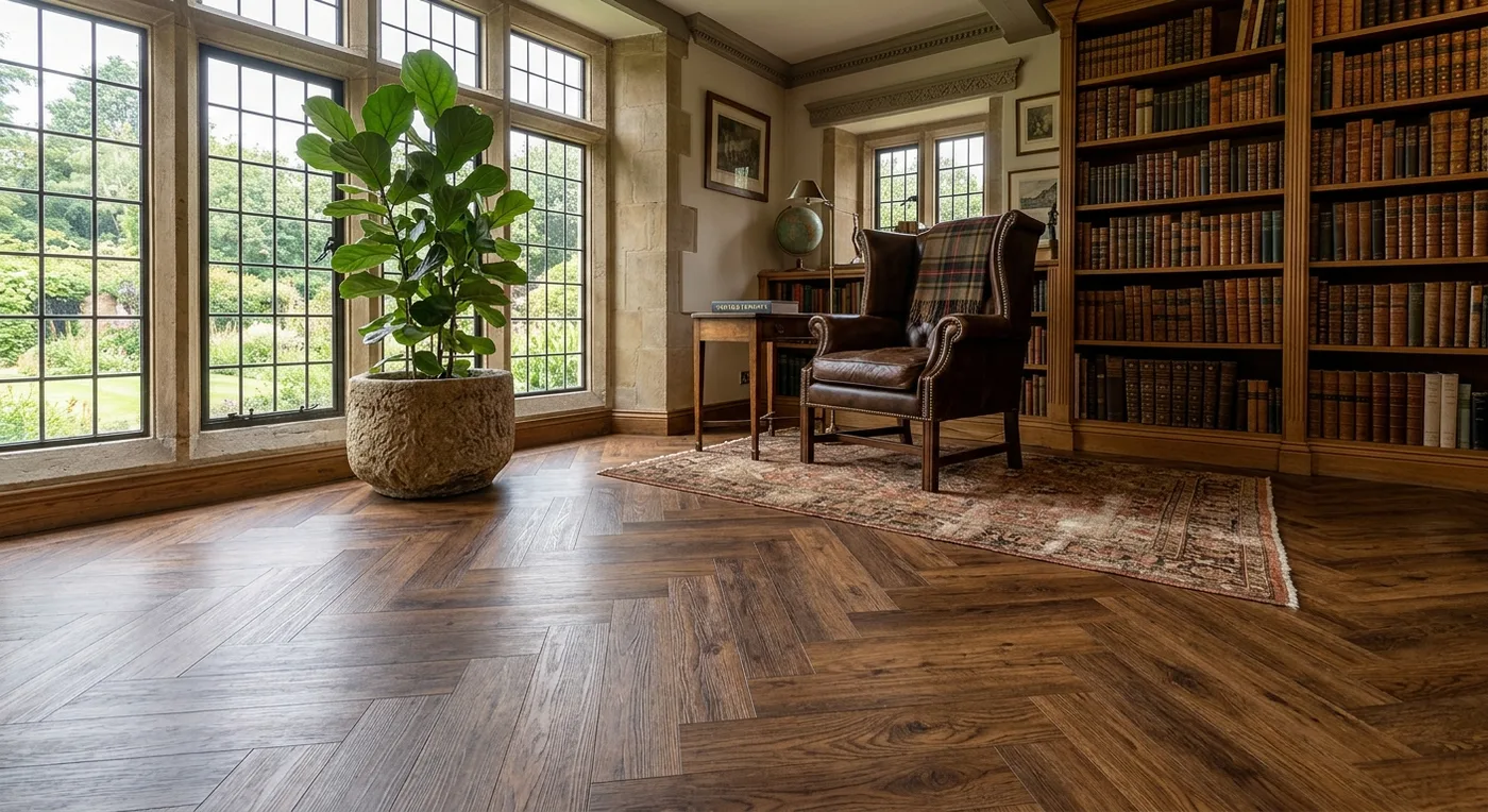 Textures TH15 Aged Oak Herringbone flooring