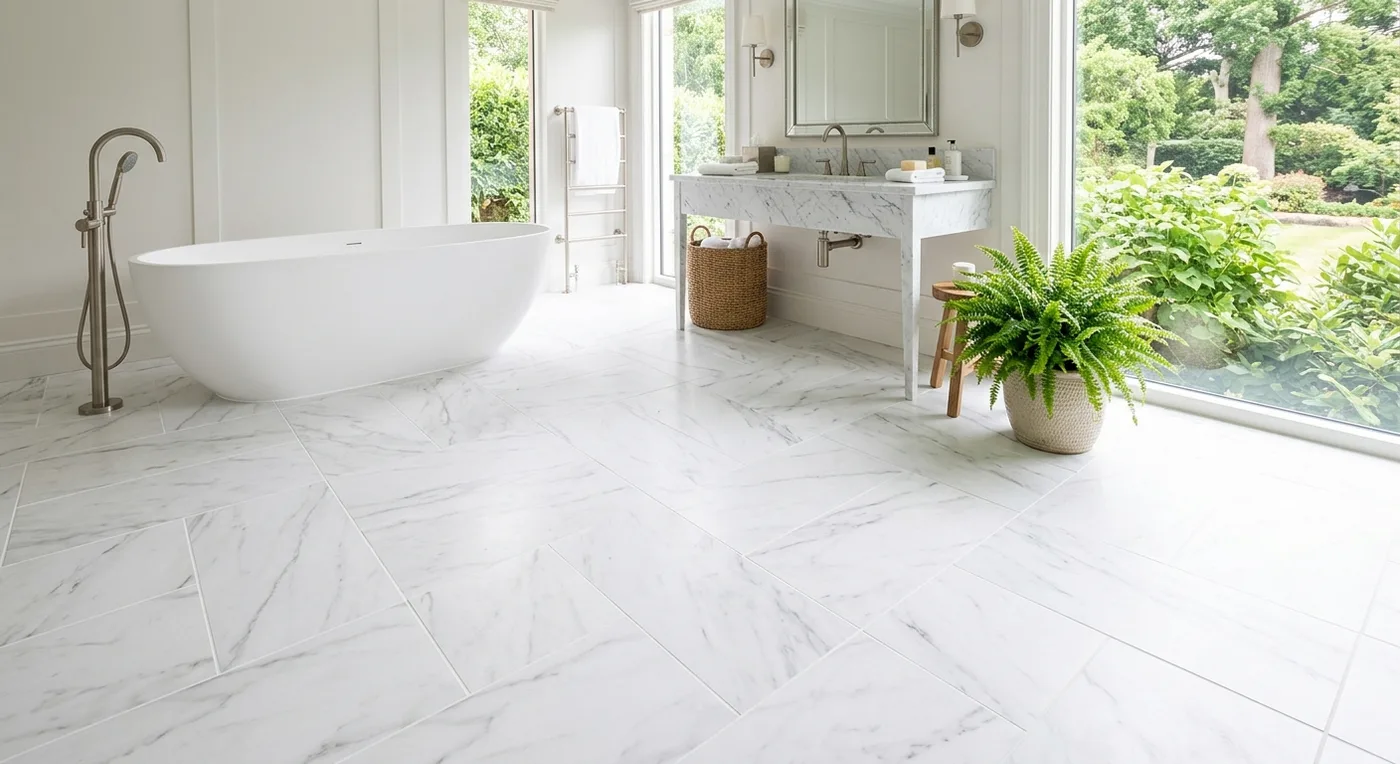 Textures TS01 Carrara White Stone flooring